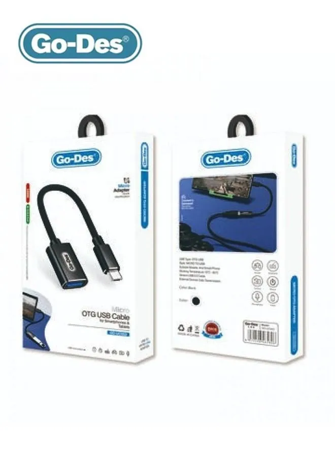 كابل Go-Des Micro to USB OTG GD-UC055 - أسود-1