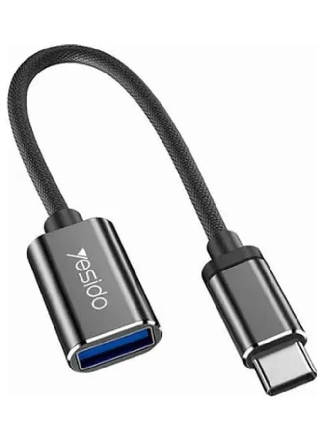 كابل نقل بيانات فائق السرعة بمنفذ USB 3.0 Type-C OTG, طراز GS01 أسود-1