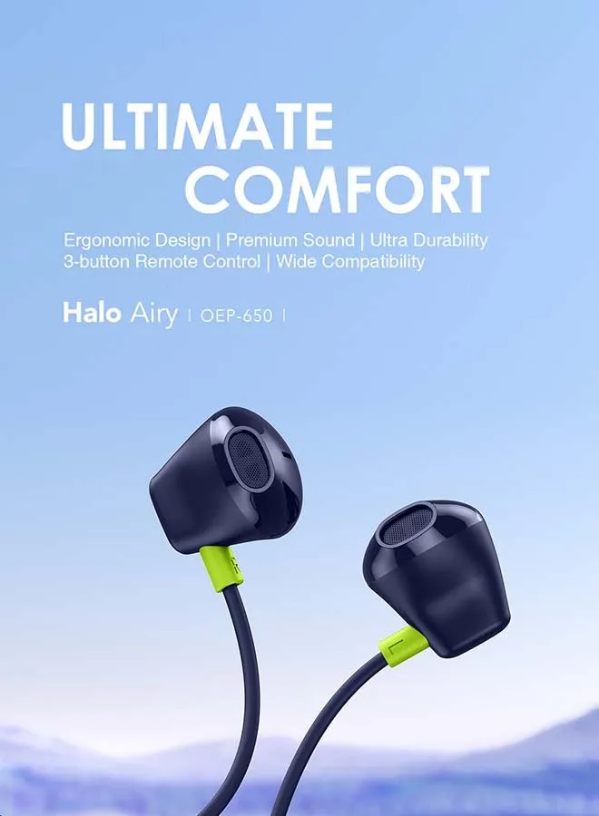 سماعات أذن سلكية Halo Airy داخل الأذن مع قابس من النوع C، سماعات أذن ستيريو هاي فاي USB C مع ميكروفون وتحكم في مستوى الصوت، متوافقة مع الهواتف الذكية ذات منافذ Type-C-2