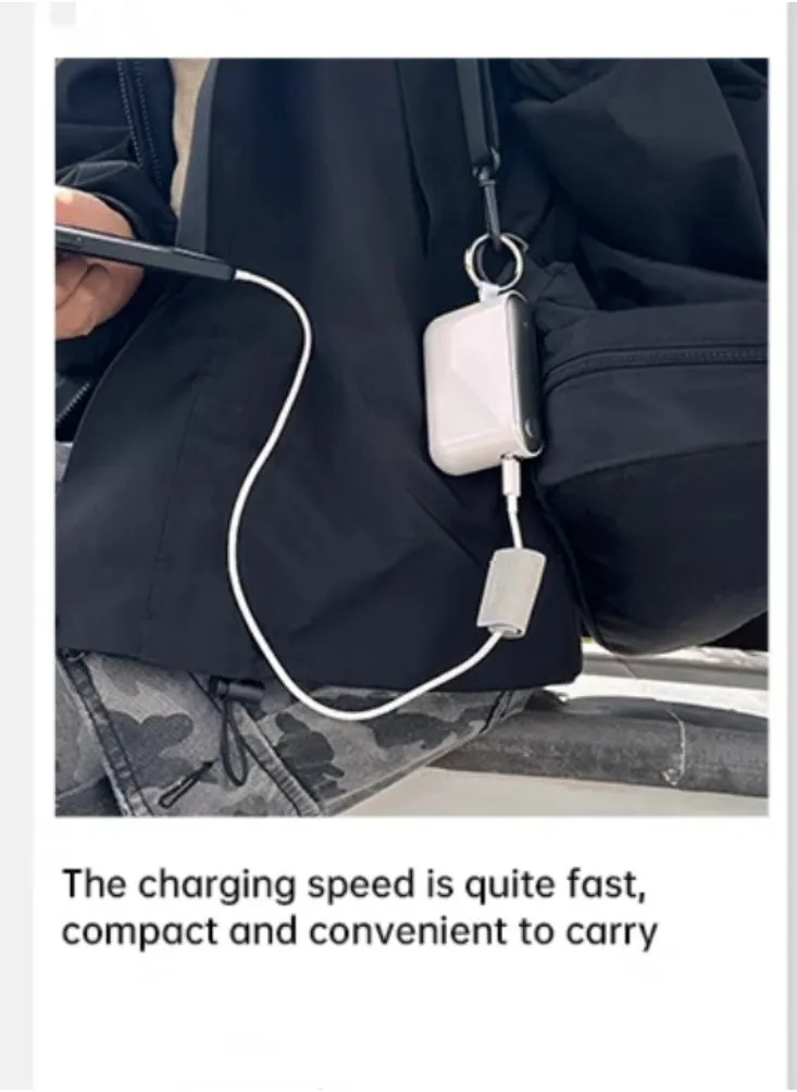 Hanging Bag Power Bank With Built-in Cable Suitable For Apple Specific Bidirectional Fast Charging 15promax Ultra-thin,Compact And Portable 10000mAh New Model Can Be Used On Airplanes-2