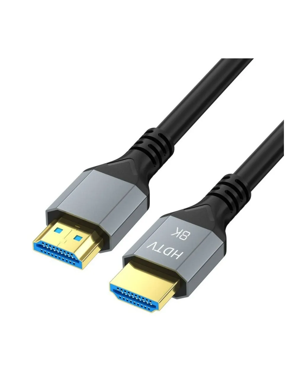 كابل بسلك بمنفذ HDMI 2.1 بجودة 8K وسرعة فائقة 48 جيجابت في الثانية بجودة 8K لكل 60 هرتز بتصميم سلك مضفر بمنفذ HDMI وتقنية HDR ديناميكية مع تقنيات دولبي فيجن وقناة عودة الصوت المحسنة متوافق مع لابتوب ماك بوك برو إصدار 2021 وأجهزة ألعاب بلايستيشن 5 و4 وإكس بوكس وتلفزيون روكو بدقة فائقة الوضوح وجهاز بروجيكتور بقرص بلو راي- بطول 2 م أسود-1