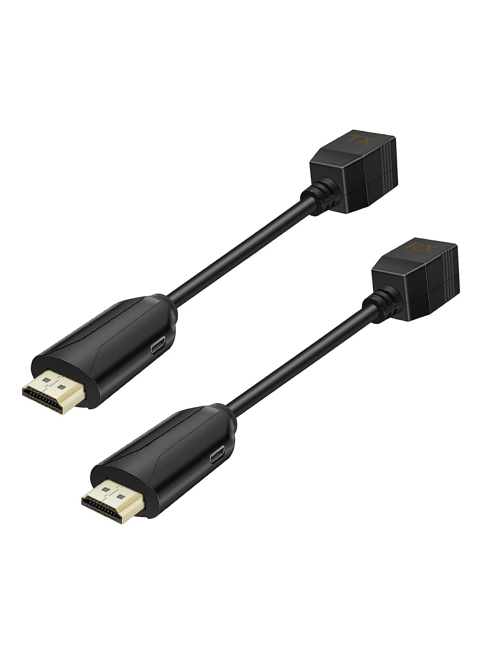 كابلات محول شبكة HDMI Extender Ethernet Cat5e من ذكر إلى أنثى HDMI إلى RJ45، 1080P حتى 60 مترًا، جهاز إرسال واستقبال HDMI، زوج واحد-1