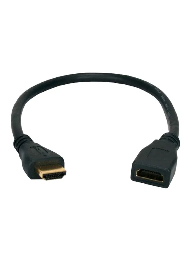 كابل تمديد من HDMI أنثى إلى ذكر أسود-1