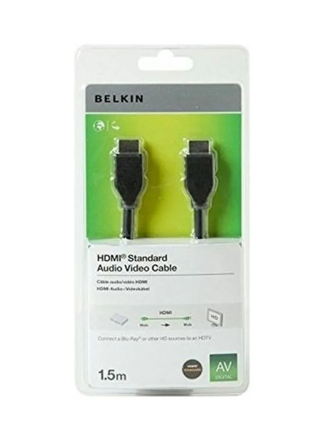 كابل HDMI قياسي للصوت والصورة أسود-1