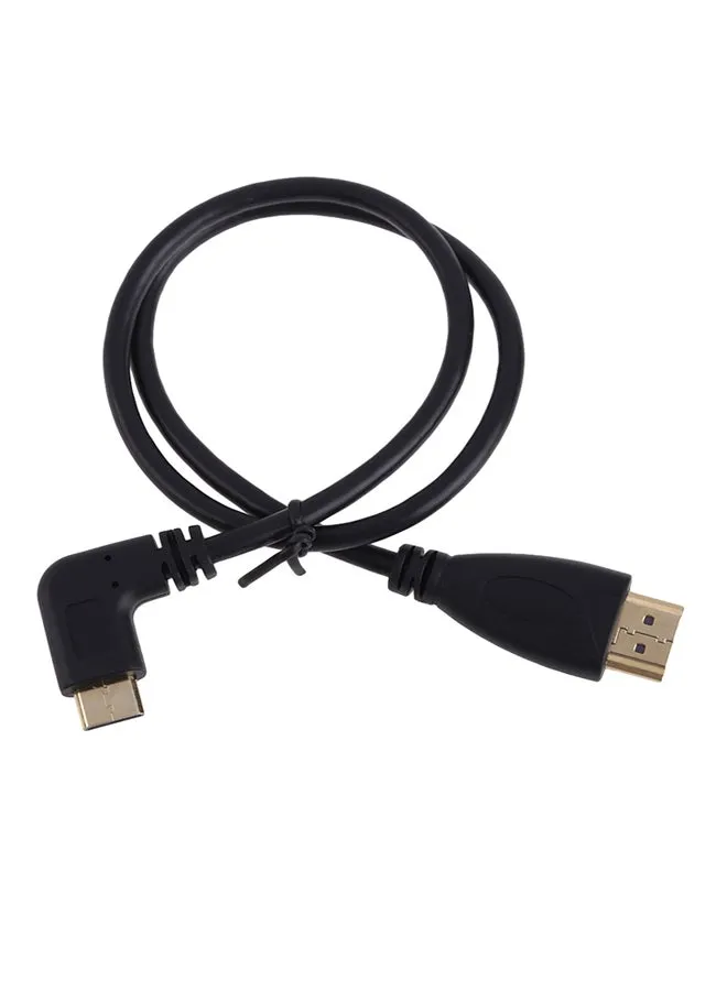 كابل من HDMI إلى منفذ HDMI صغير بزاوية يمينية قياس 90 درجة بدقة 1080 بكسل لمسجل الفيديو/الجهاز اللوحي/الكمبيوتر الشخصي أسود-1