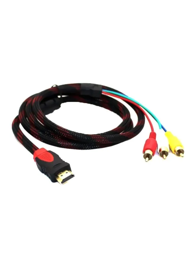 كابل تمديد ذكر ناقل للإشارات من HDMI إلى RCA أسود/أحمر/أصفر-1