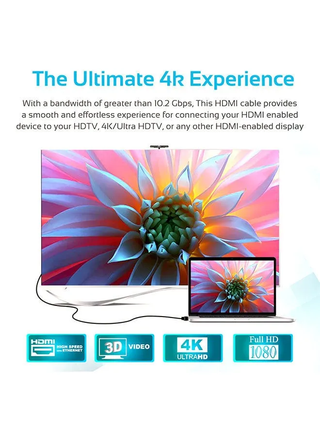 كابل صوت وفيديو عالي الوضوح 4K HDMI بزاوية يمنى 3M-2