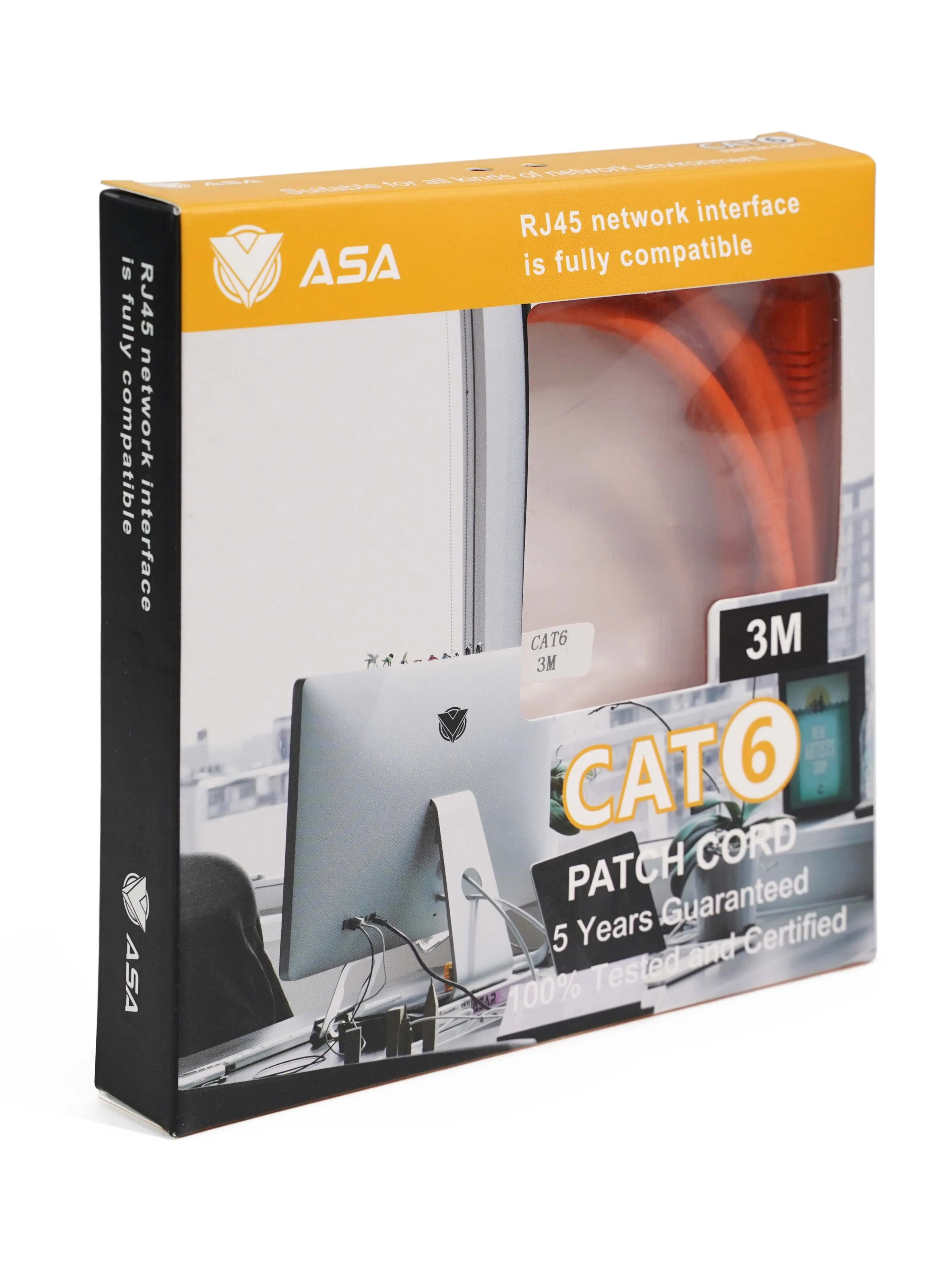 كابل إيثرنت CAT6 عالي السرعة 3 متر، 1 جيجابت في الثانية، مع موصل RJ45-2