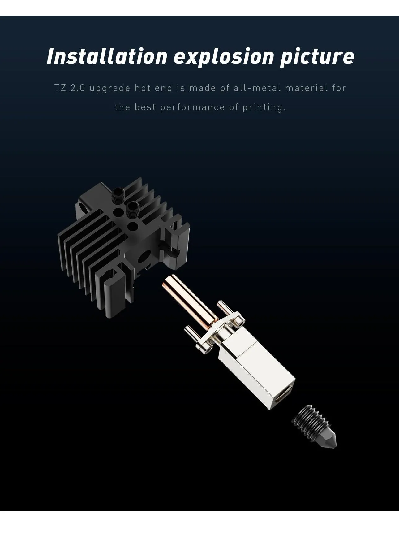 Hotend Hardened Steel Nozzle, Up to 500°C, Plated Copper Heater Block with CHT Brass Nozzle 0.4mm Compatible with Bambulab X1 / X1 Carbon Combo P1P 3D Printer-2