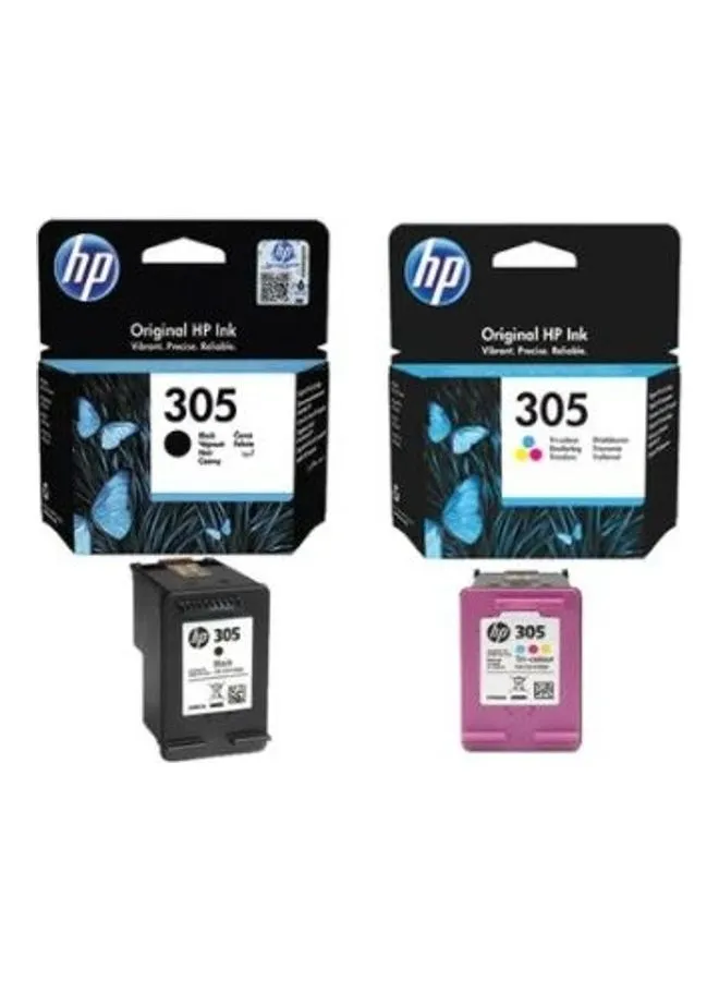 hp 2-Piece Original 305 Black And Tri-Colour Ink Cartridge Set Black/Multicolor Multicolour/black-1