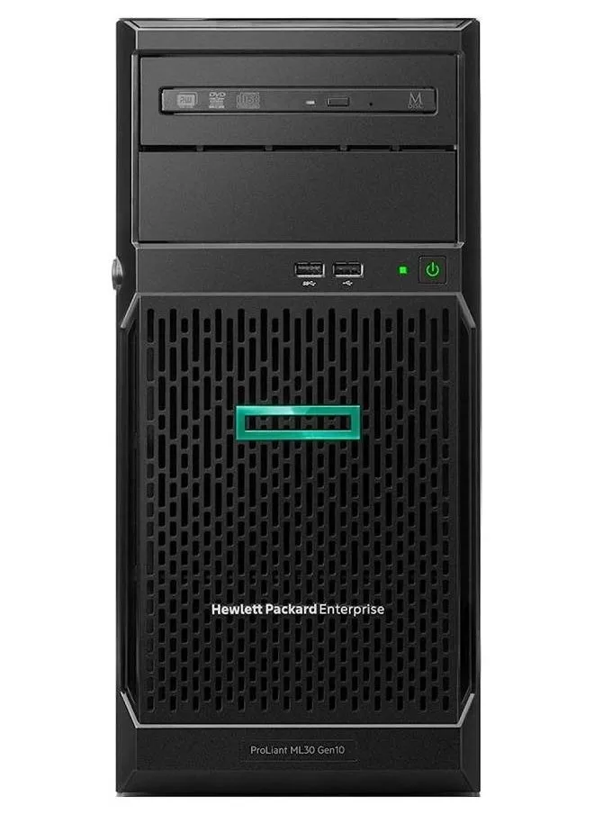 سيرفر HPE ProLiant ML30 البرجي، معالج Xeon E-2224 بسرعة 3.4 جيجاهرتز، ذاكرة RAM بسعة 16 جيجابايت DDR4، تخزين 1 تيرابايت SSD + 1 تيرابايت HDD، بطاقة رسومات مدمجة، نظام ويندوز 11 برو، لون أسود-1