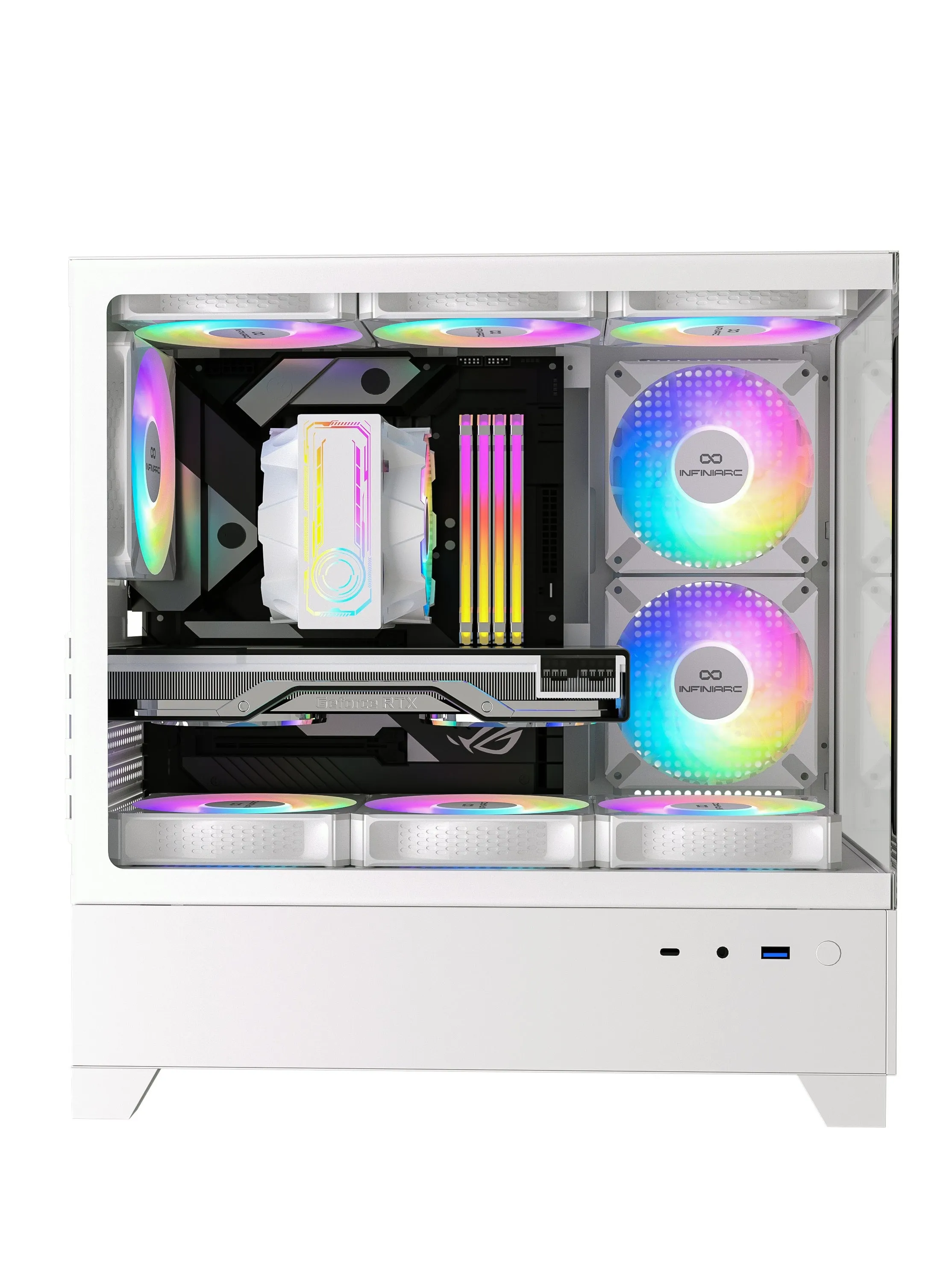 INFINIARC MINI CUBE GAMING PC ( Intel Core i5-12400F - RTX3060 -B760M-WIFI - - 16GB DDR5 -M.2 1TB ) White-2