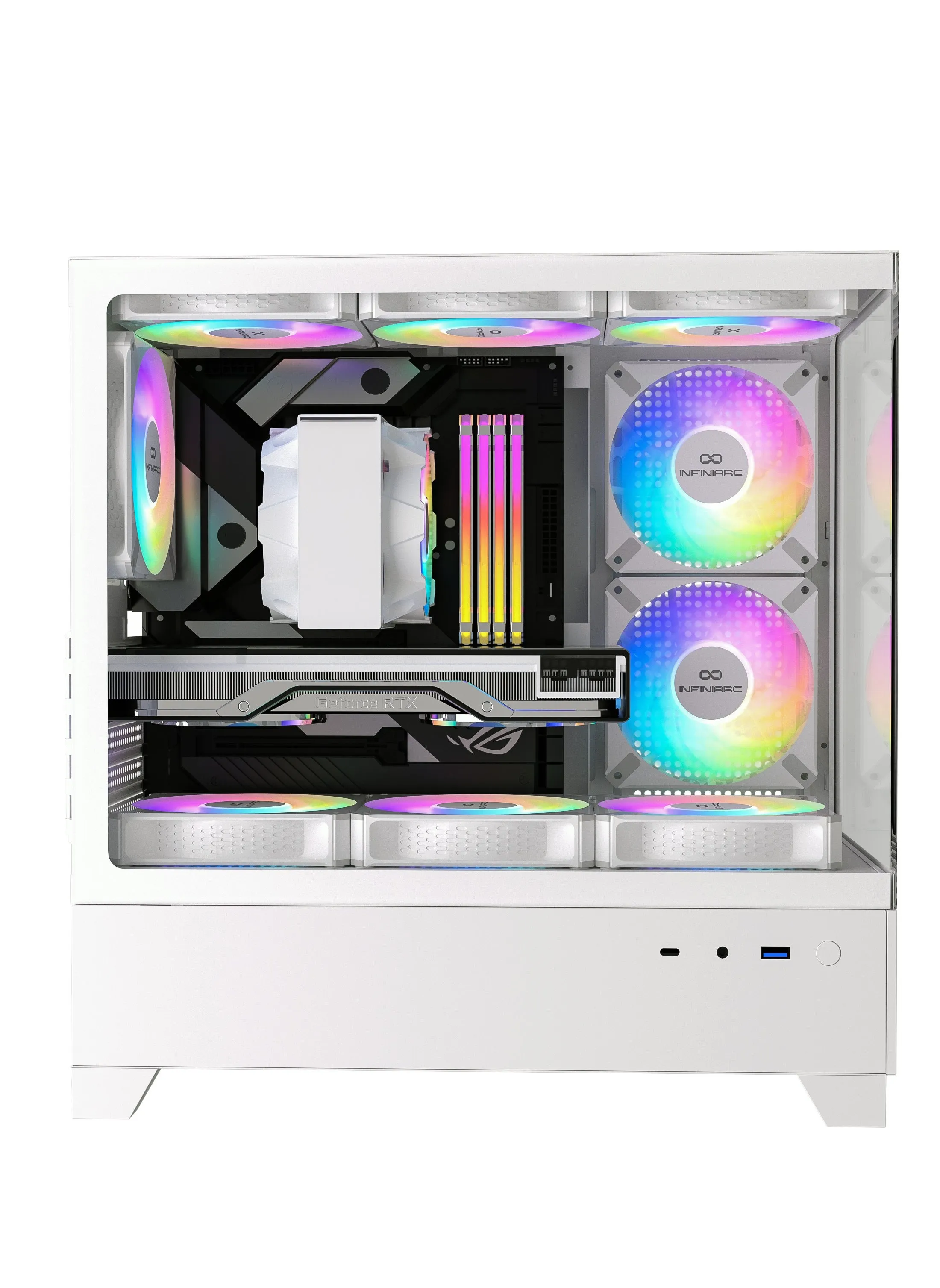 INFINIARC MINI CUBE GAMING PC ( Intel Core i5-12400F - RTX4060 - B760M-WIFI - 16GB DDR5 -M.2 1TB ) White-2