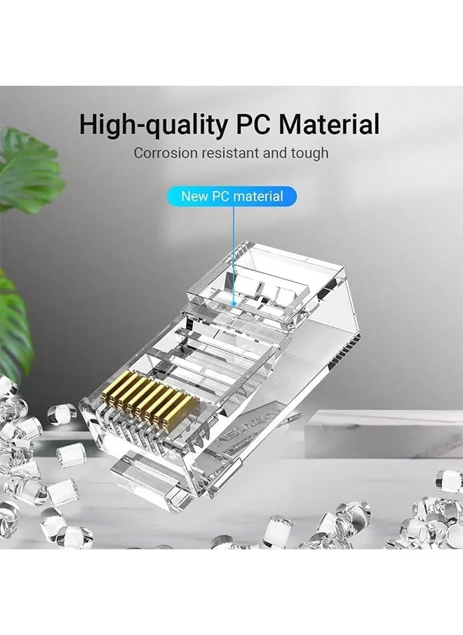 مقبس سلك الإنترنت بمواد عالية الجودة لجميع اتصالات الشبكة والشبكات 100قطعة-2