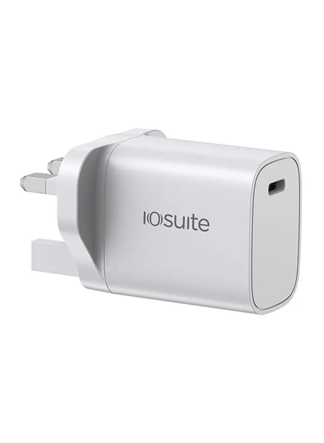 شاحن حائط سريع iOsuite PD بقوة 20 وات مع مخرج USB-C واحد باللون الأبيض-1