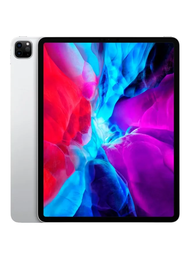 iPad Pro 2020 (الجيل الرابع) مقاس 12.9 بوصة وسعة 128 جيجابايت وWi-Fi و4G LTE باللون الفضي مع تطبيق FaceTime - الإصدار العالمي-1