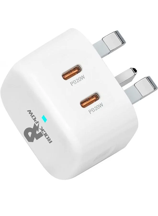 40W iPhone 14 شاحن سريع قابس USB C ثنائي المنفذ 20W USB Type C شاحن جداري التوصيل محول الطاقة شحن المملكة المتحدة لـ iPhone 14/13/13 Mini / 13 Pro / 13 Pro Max / 12/12 Mini / 12 Pro / 12 Pro Max / 11-1