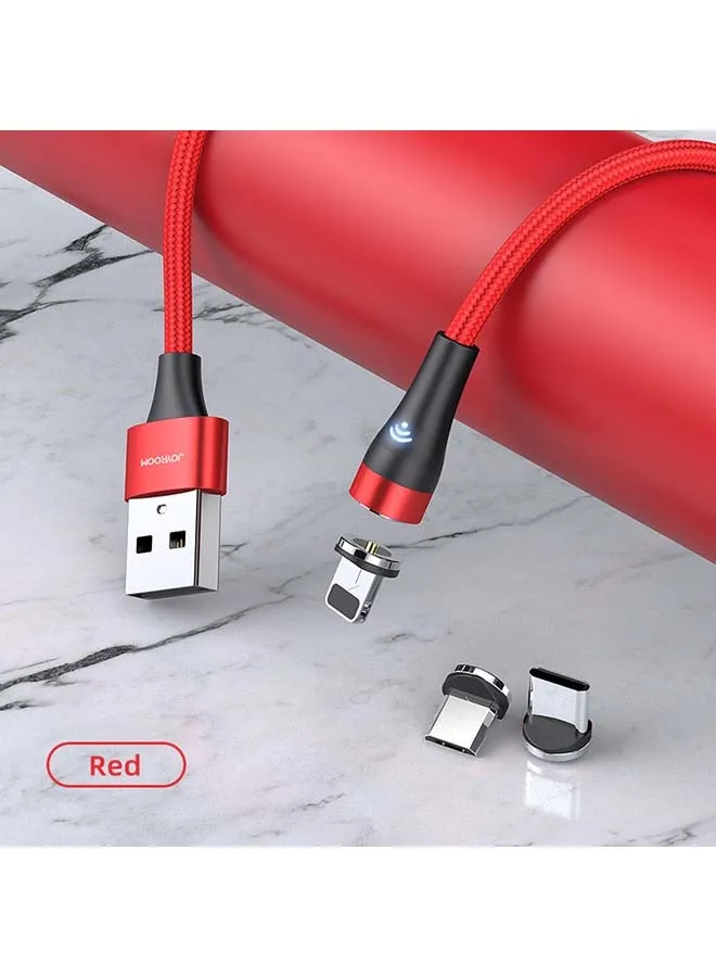 كابل USB مغناطيسي بتيار 21 أمبير لأجهزة آيفون أحمر-2