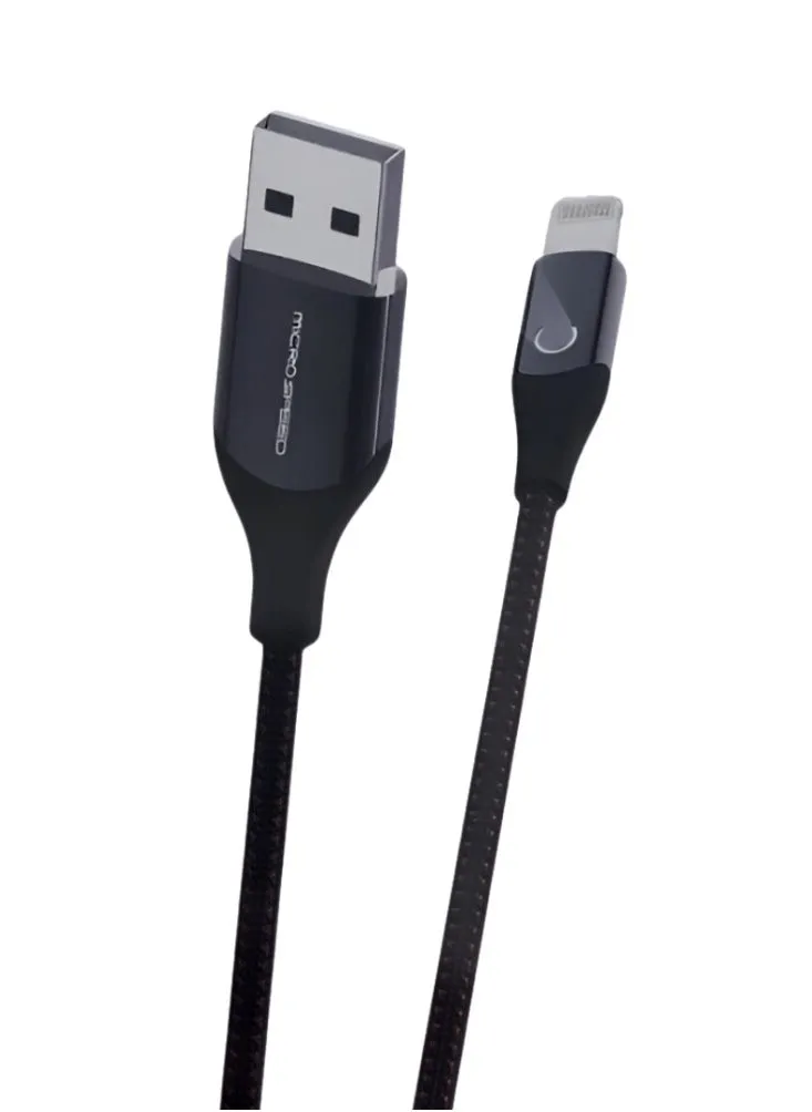 كيبل ايفون USB متر 1 قماش -م/MS-51 إضائة LED ماركة ميكروسبيد-1