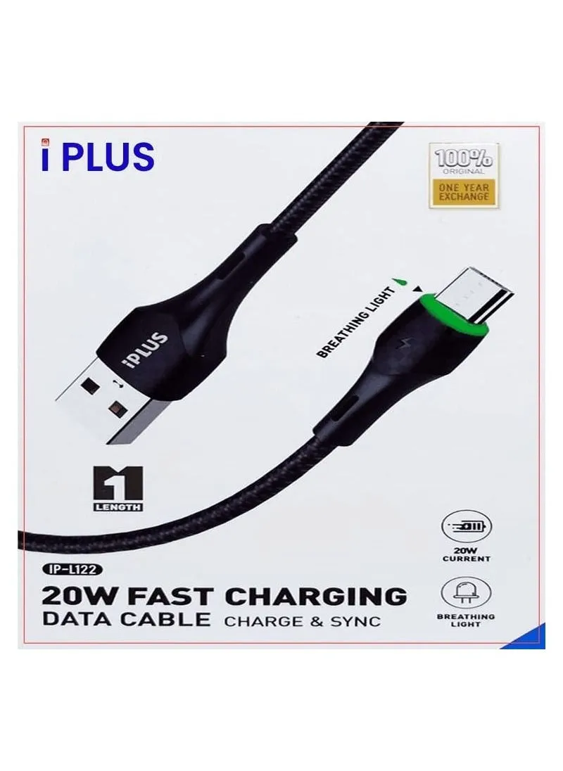 iPlus Micro USB Cable 20W كابل شحن سريع كابل بيانات للشحن والمزامنة مع ضوء التنفس ip-L122-1