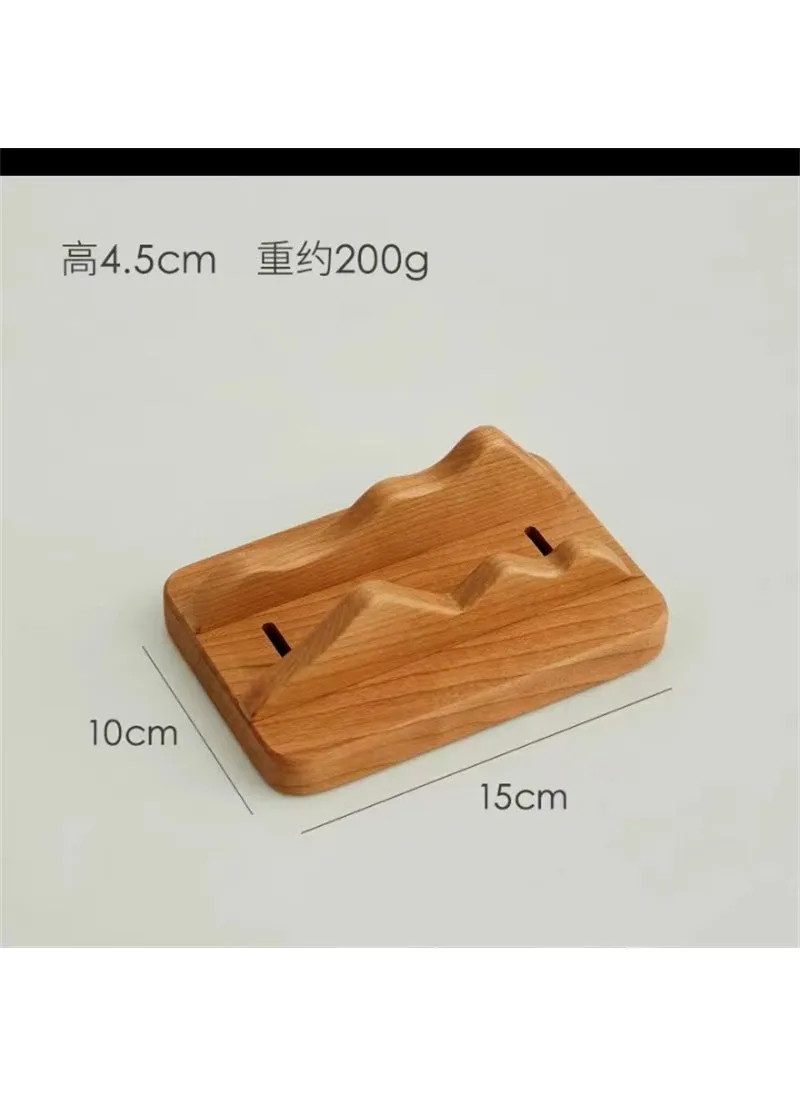 Laptop Stand Vertical Tablet Holder Cooling Dock Organizer Mountain Hidden Adjustable Single Groove Cherry Wood-1