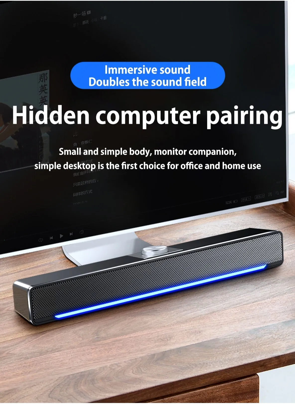 LED TV Sound Bar AUX Wired USB Speaker Home Theater System Surround SoundBar for TV PC Computer Speakers-2