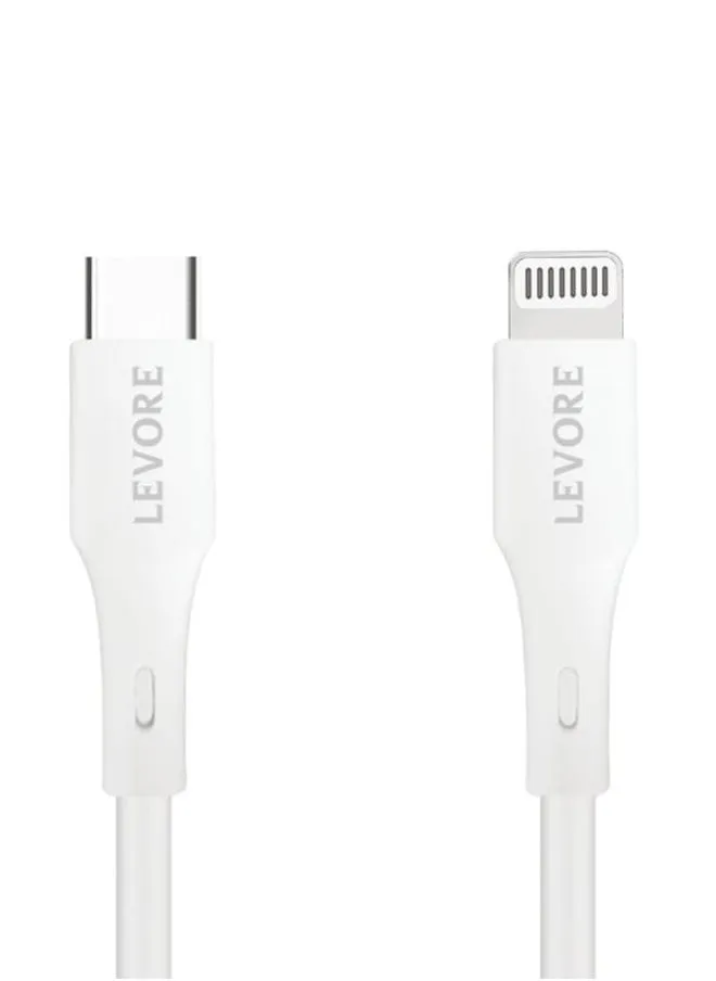 Levore USB-C to Lightning Cable MFI Certified TPE 1.8m - White-1