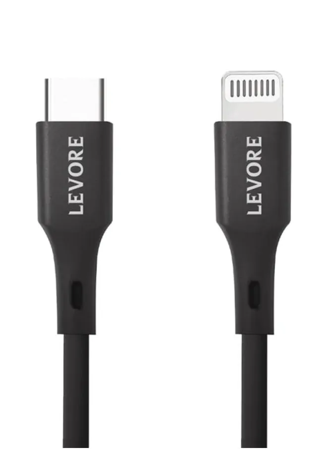 Levore USB-C to Lightning Cable MFI Certified TPE 1m - Black-1