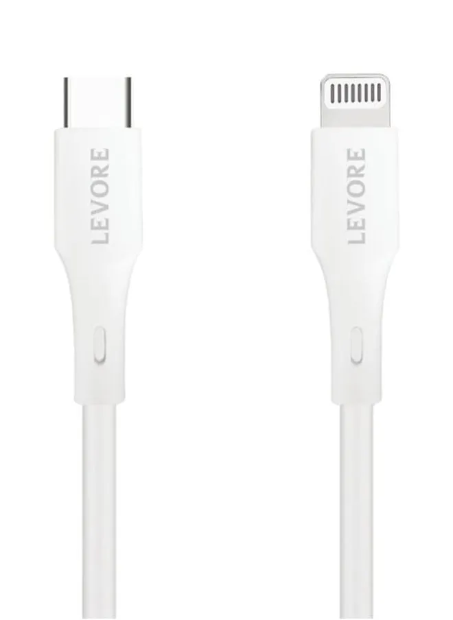 Levore USB-C to Lightning Cable MFI Certified TPE 1m - White-1