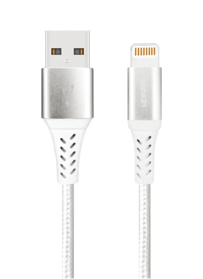 Levore USB to Lightning Nylon Cable MFI Certified 1.8m - White-1