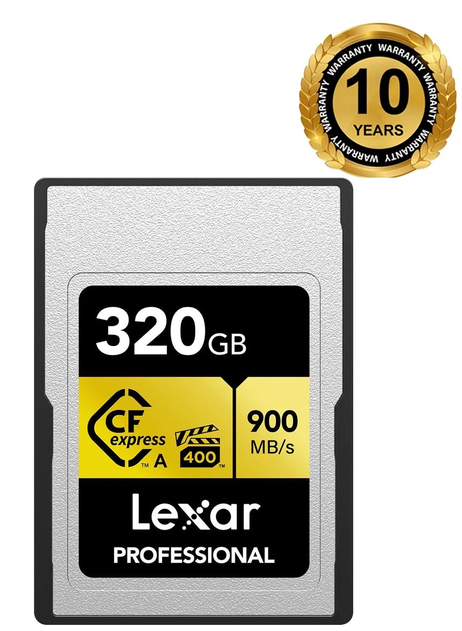 بطاقة Lexar 320GB Professional CFexpress Type A GOLD Series - ضمان لمدة 10 سنوات - موزع رسمي-1