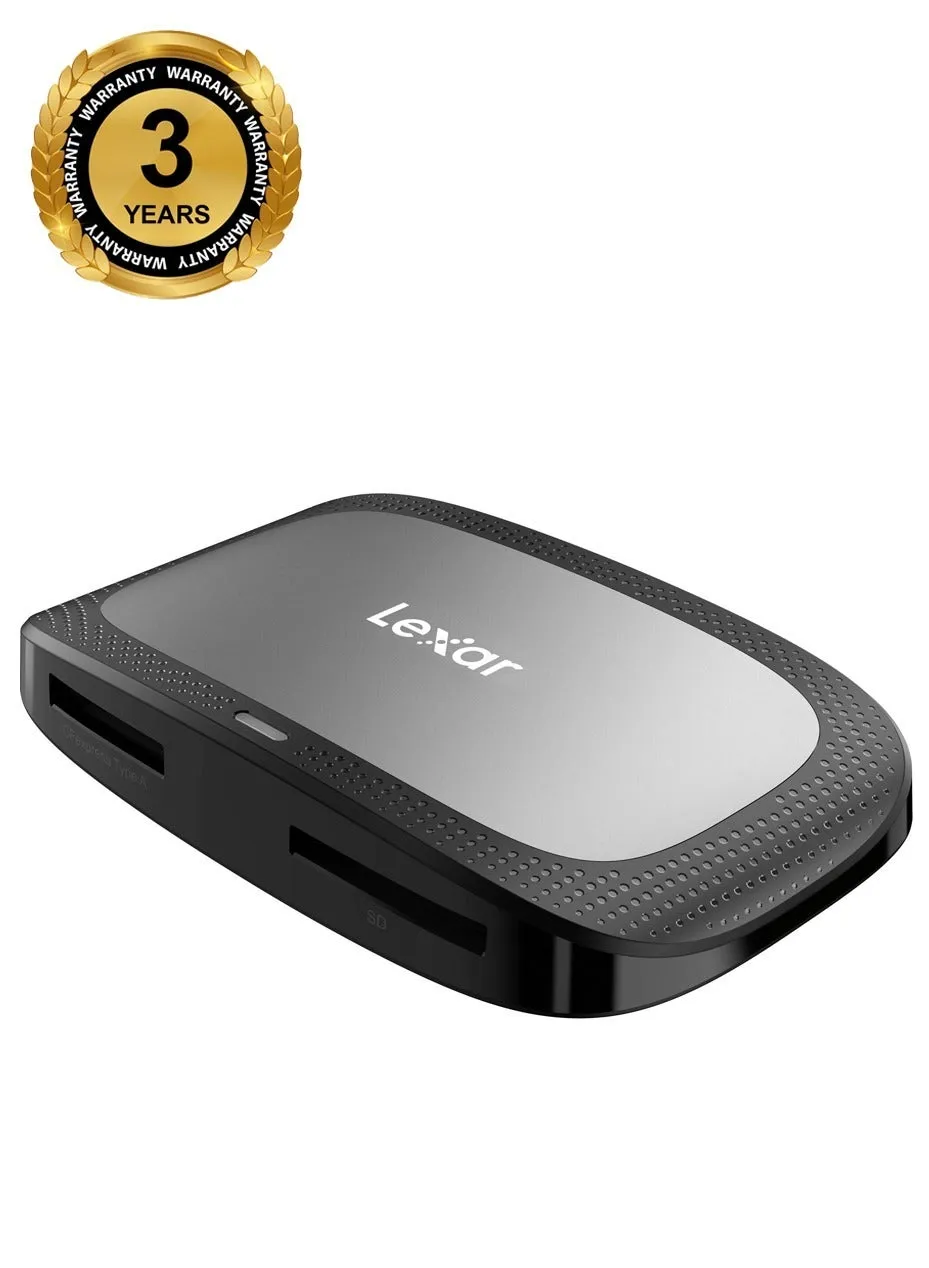 قارئ بطاقات Lexar Professional ثنائي الفتحات USB 3.2 Gen 2 Type-C (CFexpress Type A، SD) - ضمان لمدة 3 سنوات - الموزع الرسمي 10 جيجابايت-1