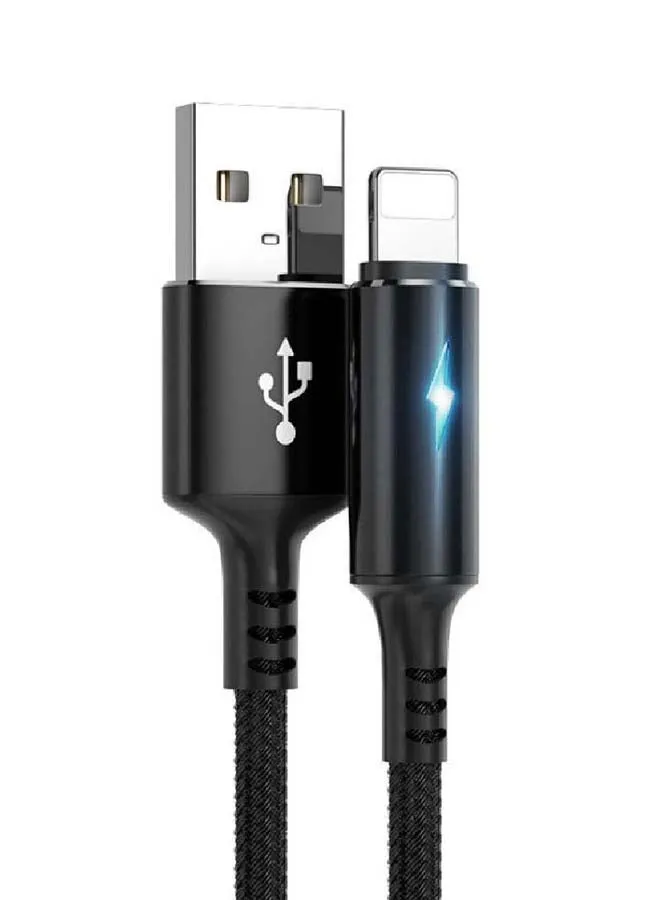 كابل شحن USB بمنفذ لايتننج أسود-1