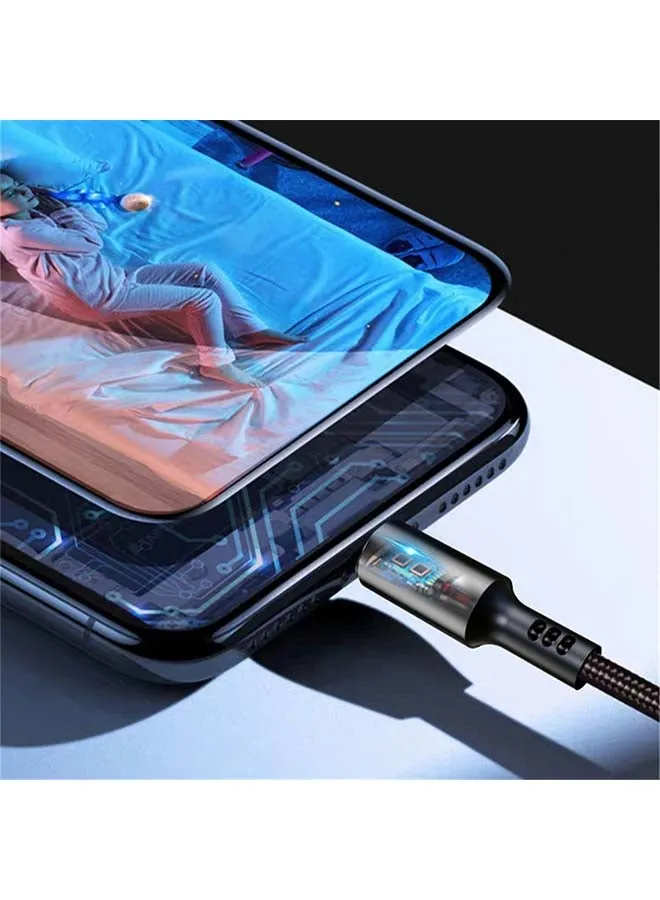 كابل شحن USB بمنفذ لايتننج أسود-2