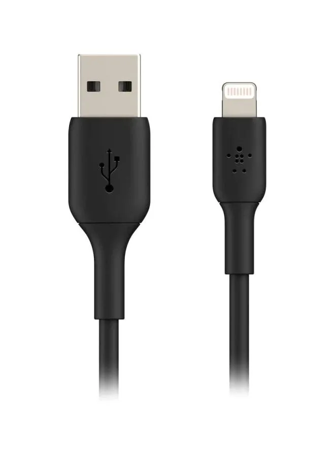 كابل شحن لايتنينج (كابل بووست تشارج من لايتنينج إلى USB لأجهزة آيفون وآي باد وآيربودز) معتمد من MFi بطول متر واحد أسود-1