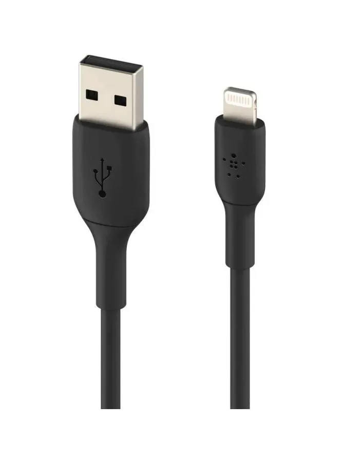 كابل شحن لايتنينج (كابل بووست تشارج من لايتنينج إلى USB لأجهزة آيفون وآي باد وآيربودز) معتمد من MFi بطول متر واحد أسود-2