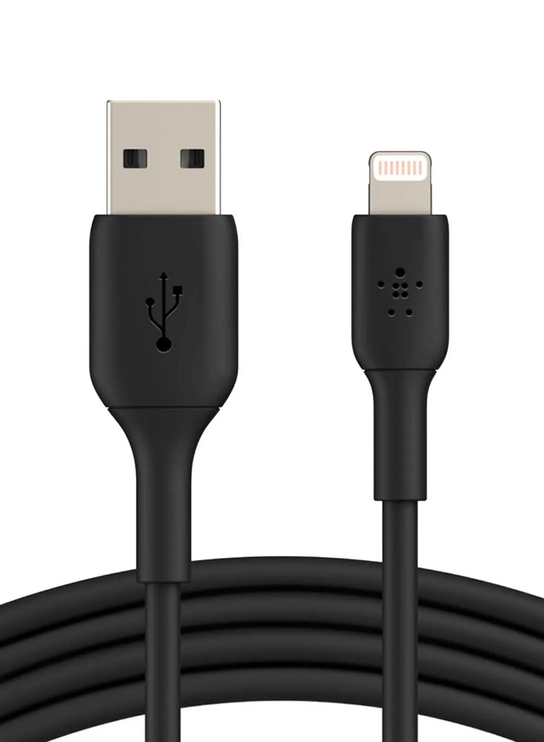 كابل شحن بموصل لايتنينج (كابل بوست تشارج من لايتنينج إلى USB لهواتف آيفون، وأجهزة آي باد، وسماعات آيربادز) معتمد من MFi بطول 2 متر أسود-1