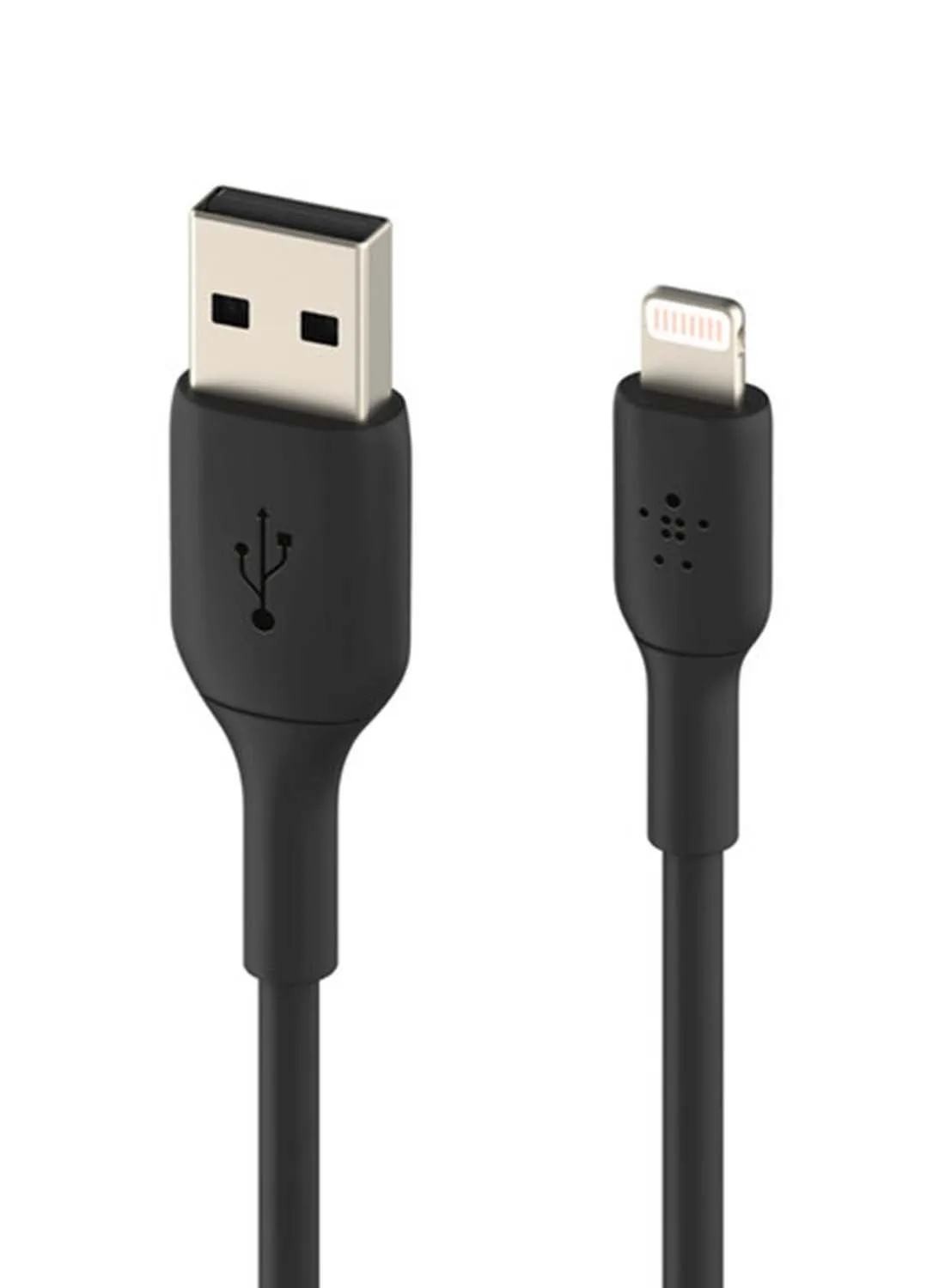 كابل شحن بموصل لايتنينج (كابل بوست تشارج من لايتنينج إلى USB لهواتف آيفون، وأجهزة آي باد، وسماعات آيربادز) معتمد من MFi بطول 2 متر أسود-2