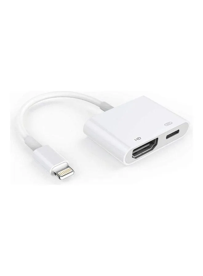 محول Lightning إلى HDMI لهاتف آيفون، ومحول كابل Lightning Digital AV إلى HDMI 1080P، وموصل لآيفون 7/ 7 بلس/ 6s/ 6s بلس/ 6/ 6 بلس/ 5/ 5c/ 5s/ SE، آي باد آير/ ميني/ برو أبيض-1