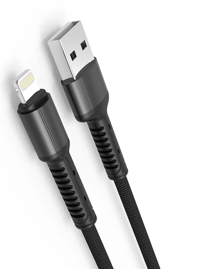 كابل لايتينج إلى USB لمزامنة البيانات والشحن أسود-2