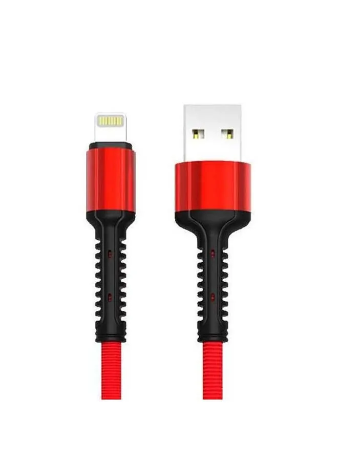 كابل شحن ومزامنة بيانات من منفذ USB إلى منفذ Lightning لهاتف أبل آيفون أحمر وأسود-1