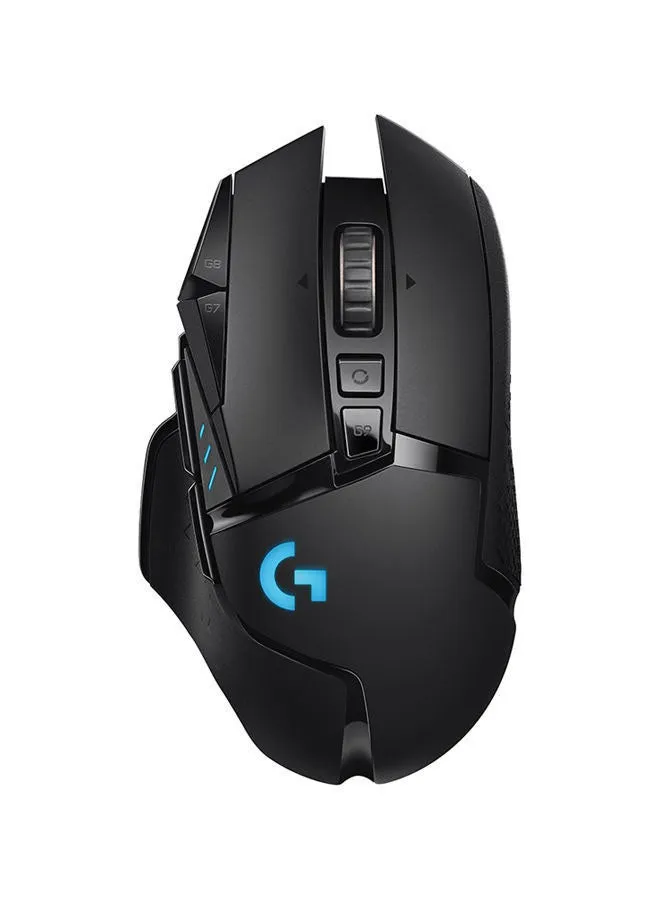 ماوس الألعاب اللاسلكي Logitech G502 Lightspeed، مستشعر Hero 25K، 25600 نقطة في البوصة، RGB، أوزان قابلة للتعديل، 11 زرًا قابلاً للبرمجة، عمر بطارية طويل، ذاكرة داخلية، جهاز كمبيوتر / ماك - أسود-1