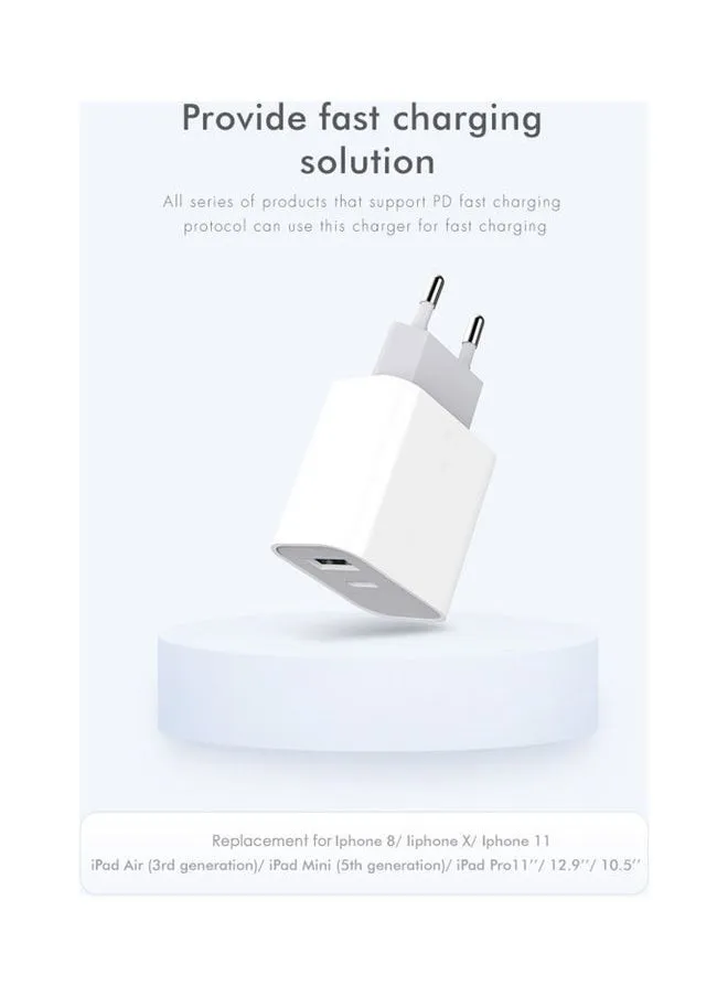 M-3 20W Dual Output Quick Charging Power Adapter White-2