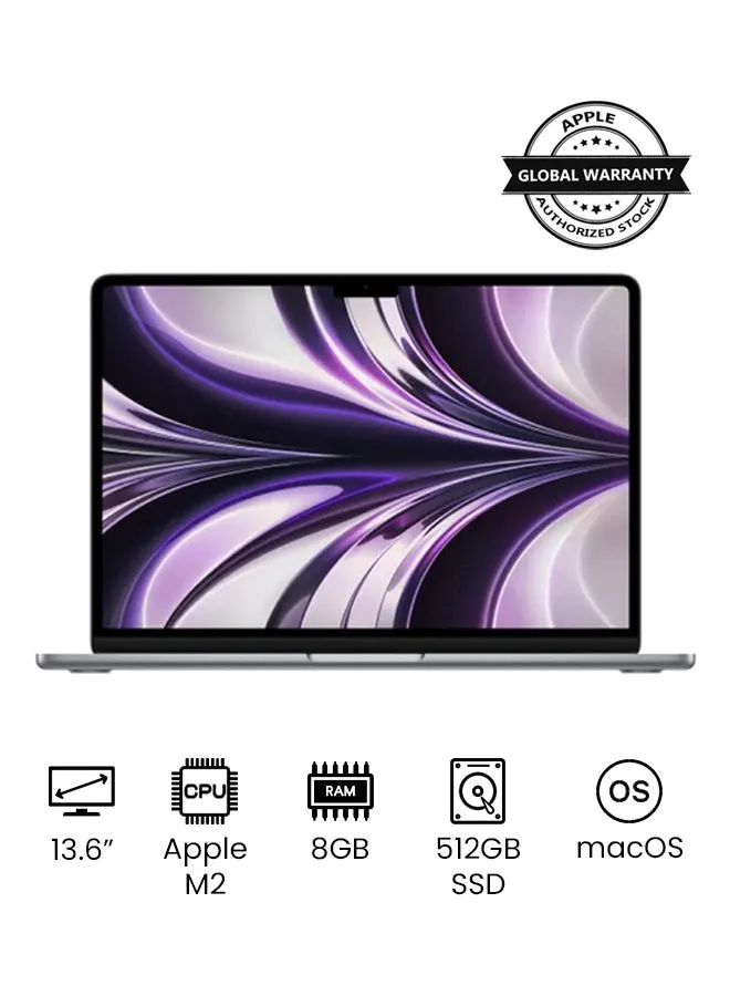 MacBook Air MLXX3 13.6-Inch Display : Apple M2 chip with 8-core CPU and 10-core GPU, 512GB/ English Keyboard(International version) Space Grey-1