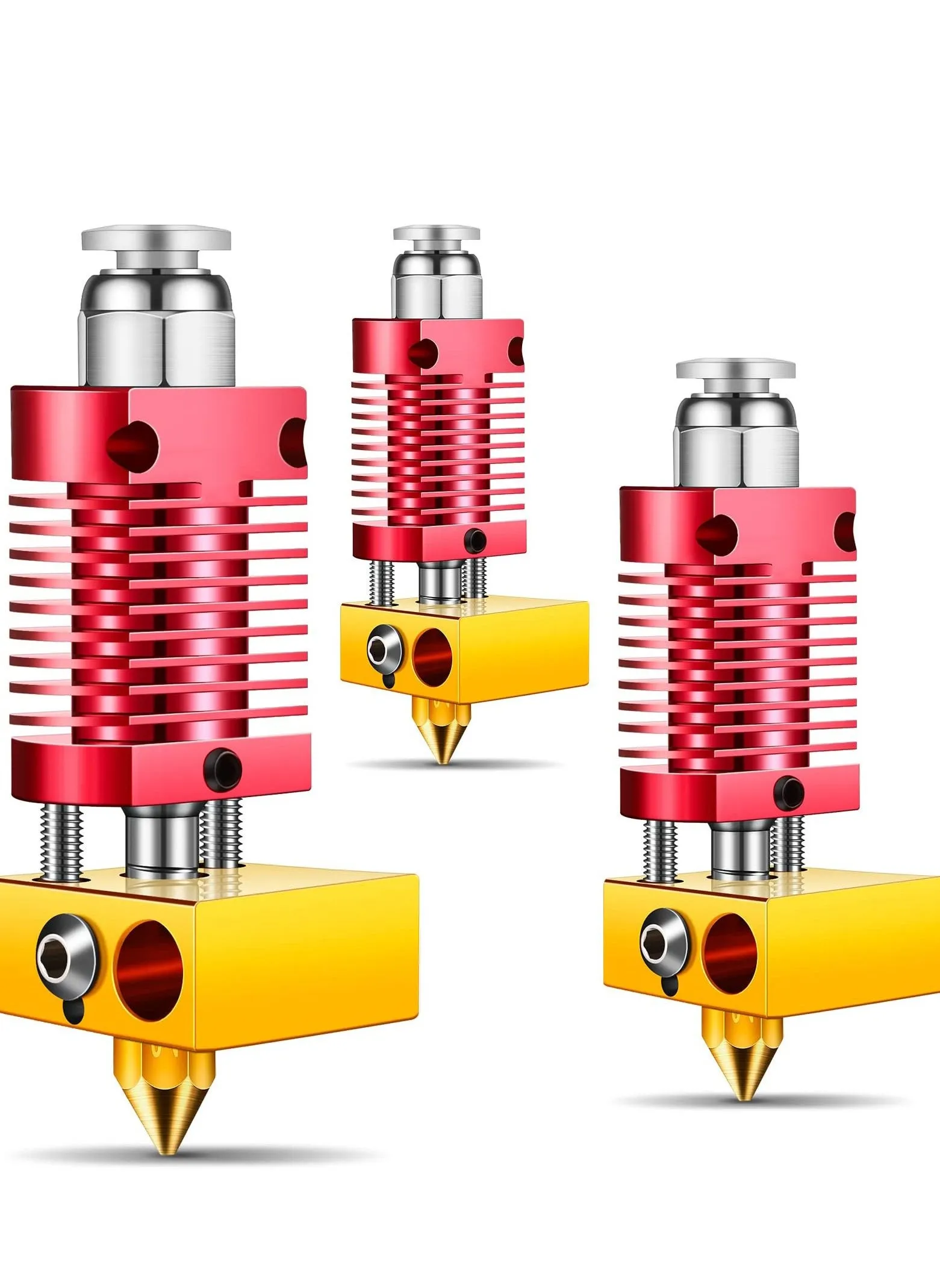 Metal Hotend 3D Printer Nozzles, Hardened Steel Tool High Temperature Pointed Wear, Resistant with CR-10 / CR10 CR10S Ender 2 3 5 Printers-1