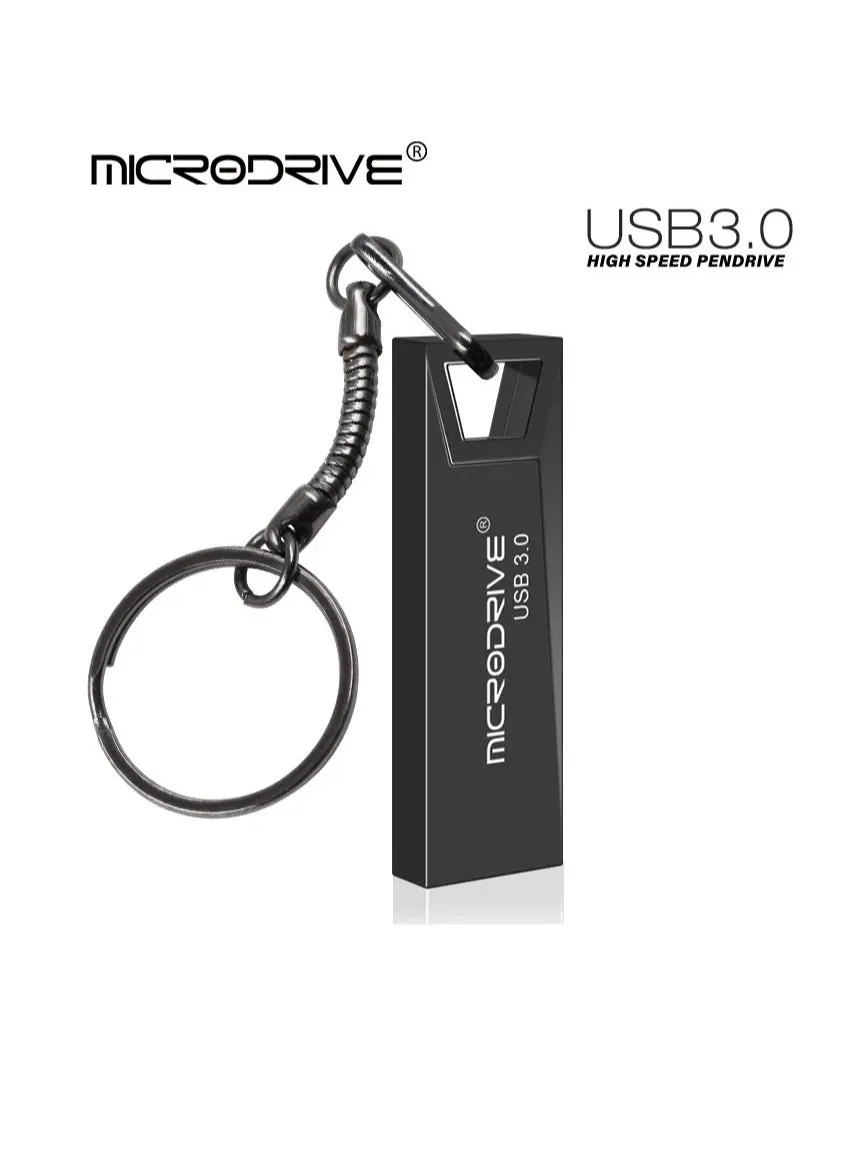 محرك أقراص USB 3.0 معدني، محرك أقراص USB محمول قوي ومتين، محرك أقراص USB معدني سريع النقل للبيانات، محرك أقراص USB مقاوم للصدمات للكمبيوتر المحمول، (قطعة واحدة، أسود 128 جيجابايت)-1