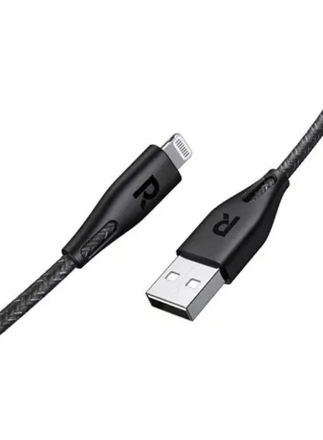 نايلون USB-A إلى كابل Lightning 3M أسود أسود-2