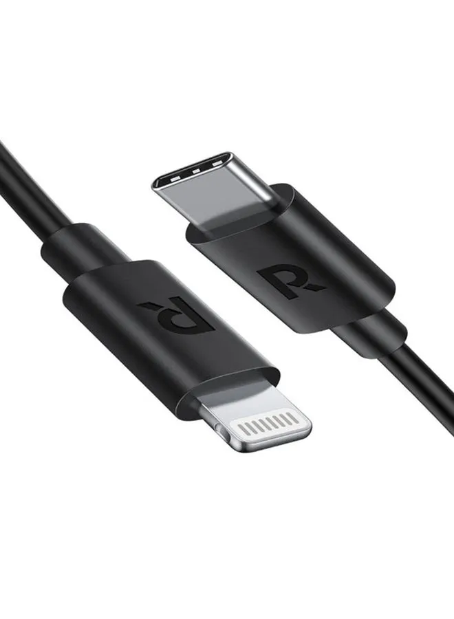 كابل موصل بمنفذ USB من Type-C إلى Lightning أسود-1