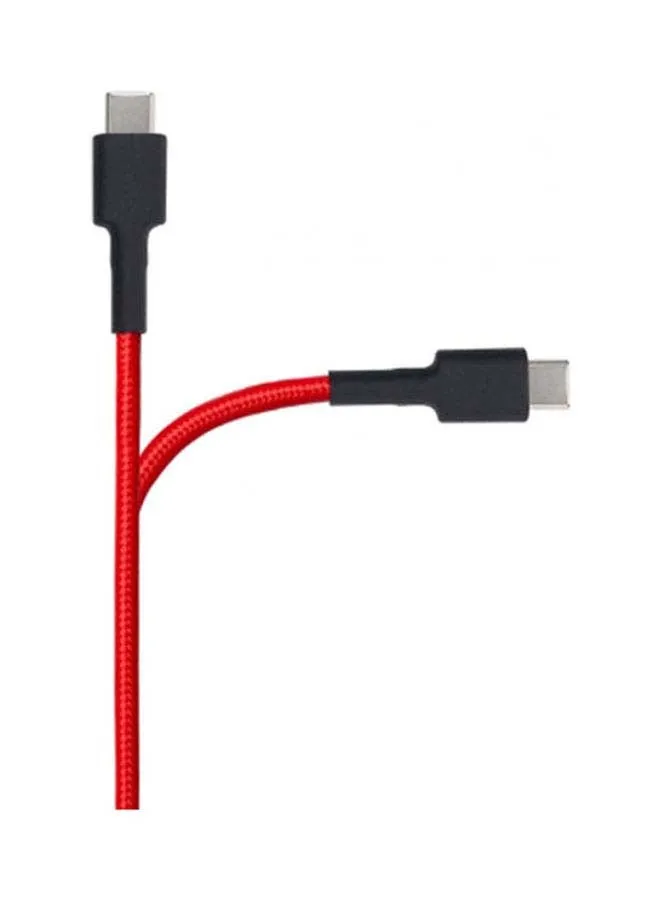 كابل مي USB Type-C بتصميم مضفر أحمر-2