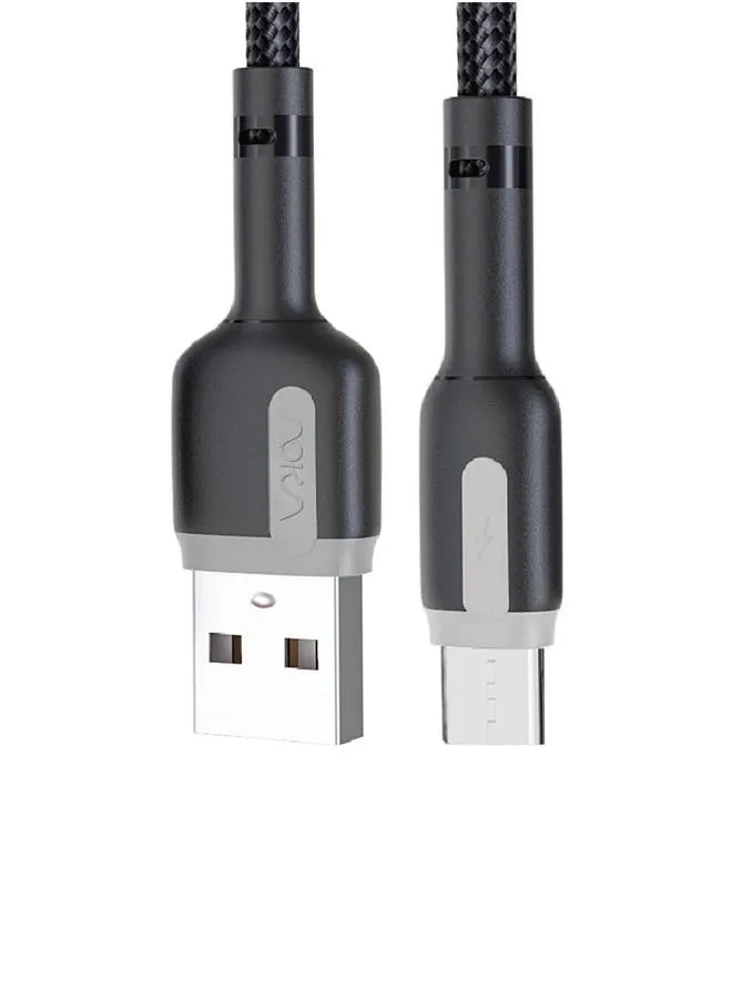 كابل بيانات Micro USB 3.0A للشحن السريع 1.2 متر AC-G321M - أسود/رمادي-2